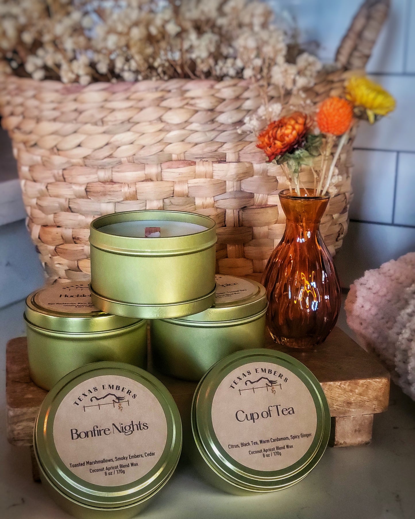 Fall Gold Tin Candles