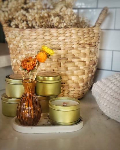 Fall Gold Tin Candles